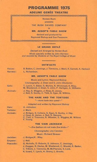 Programme, Mr Aesop's Fable Show  page 1