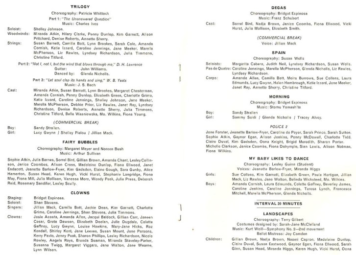 Programme TellyBallyHoo pages 2 and 3