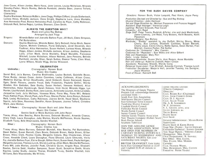 Programme Dance of Life pages 5 and 6