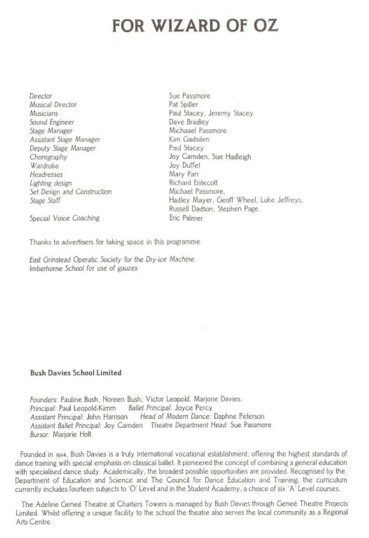 Programme Wizard of Oz page 2