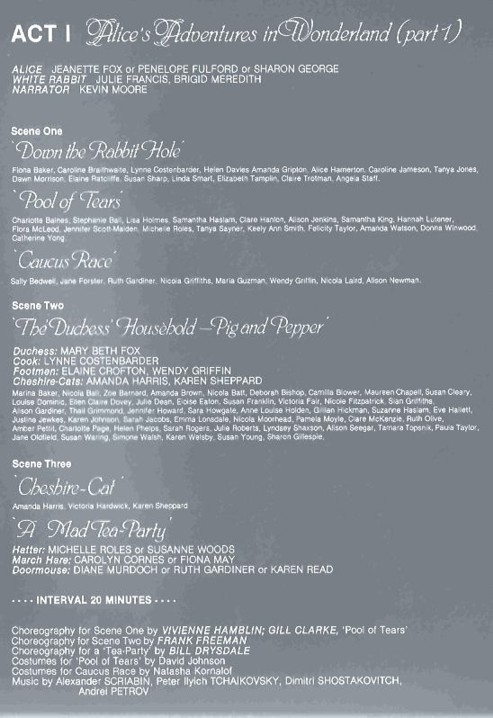 Programme Alice 1981 page 2