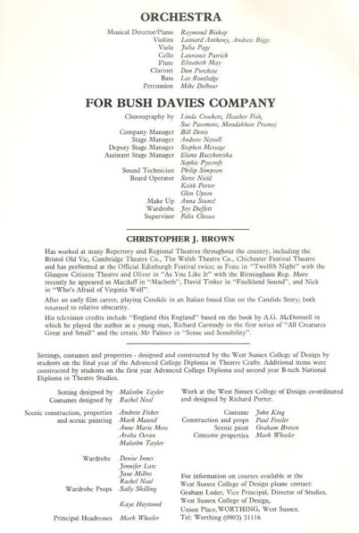 Programme The  King and I 1986  page 4