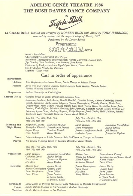 Programme Triple Bill page 1