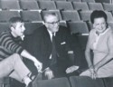Paul, Victor and Noreen in the theatre auditorium