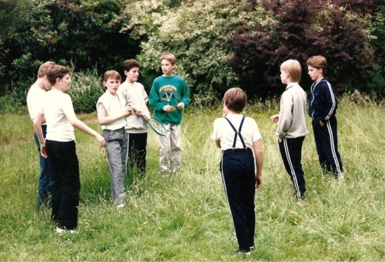 Boys in the garden at Knowle House