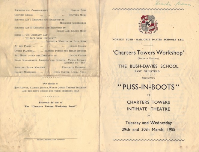 Programme of Puss-in-Boots 1955